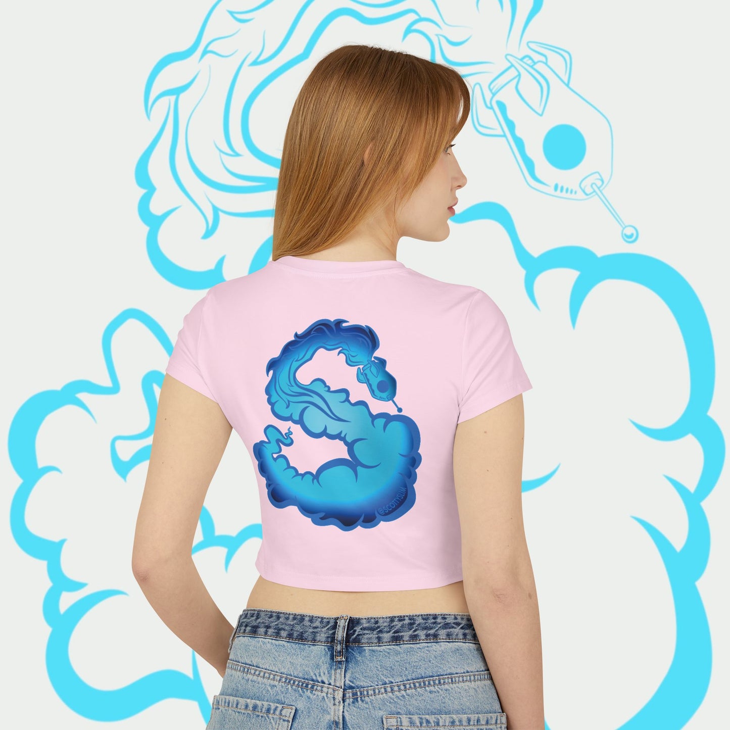 Womens Aqua SquidLady Crop Top