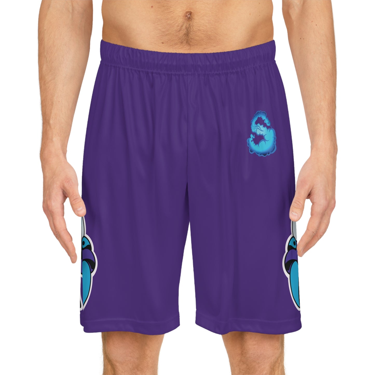 Bee Mascot Basketball Shorts 2.0 (Purple)