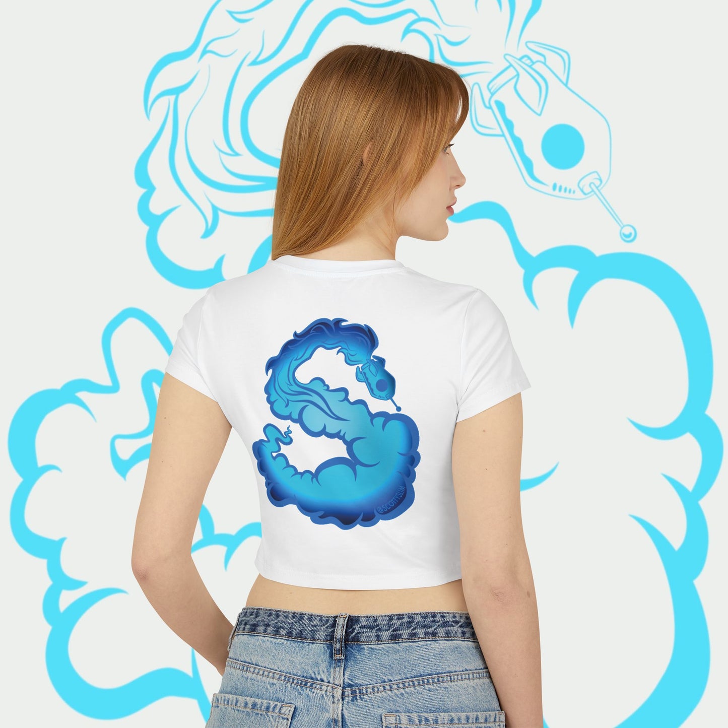 Womens Aqua SquidLady Crop Top