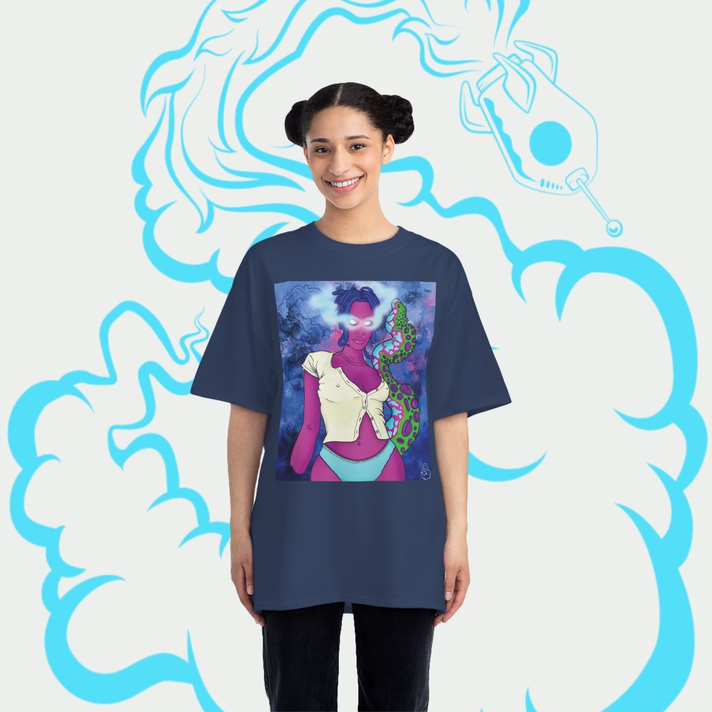 Aqua SquidLady Oversized Tee