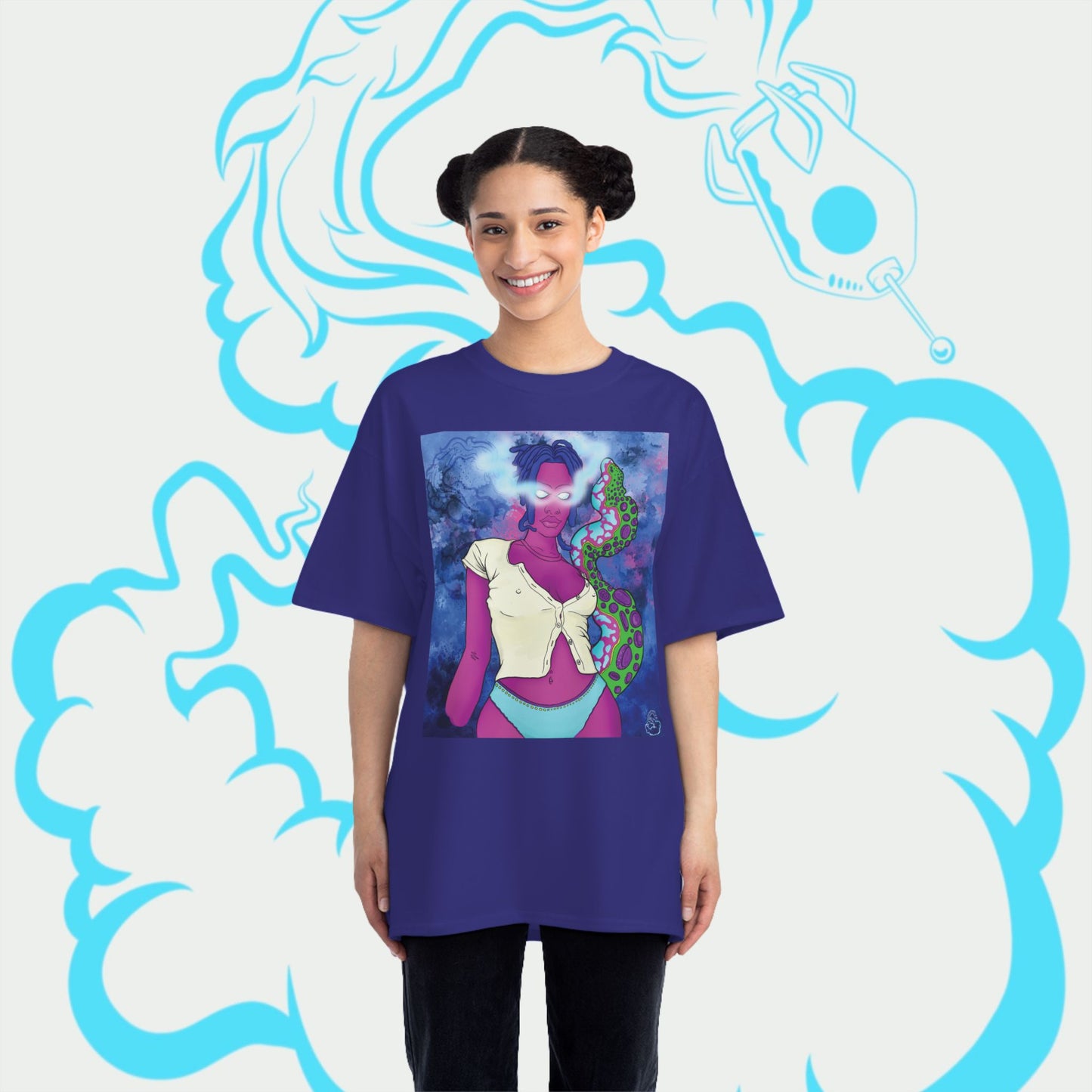 Aqua SquidLady Oversized Tee