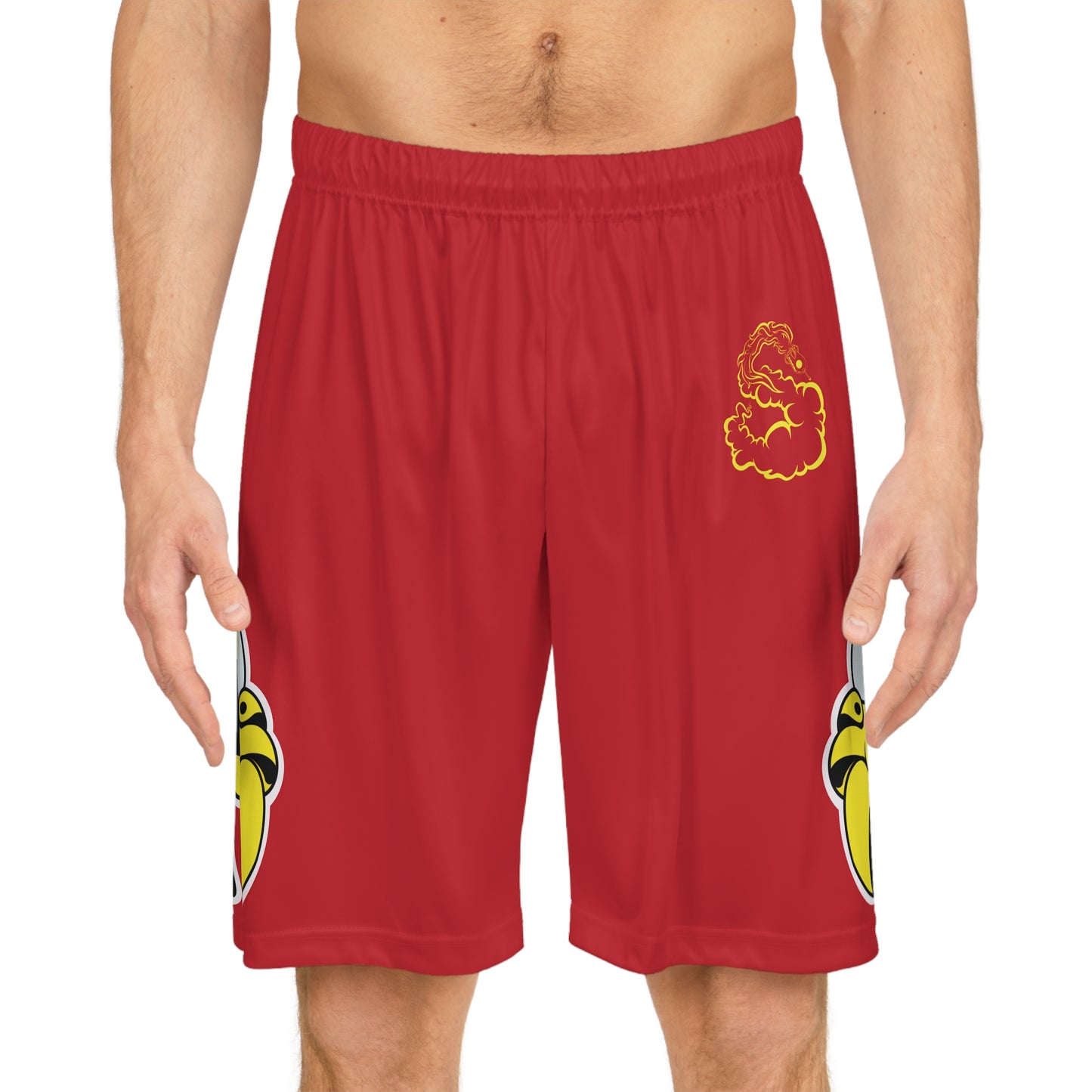 Bee Mascot Basketball Shorts (Red)