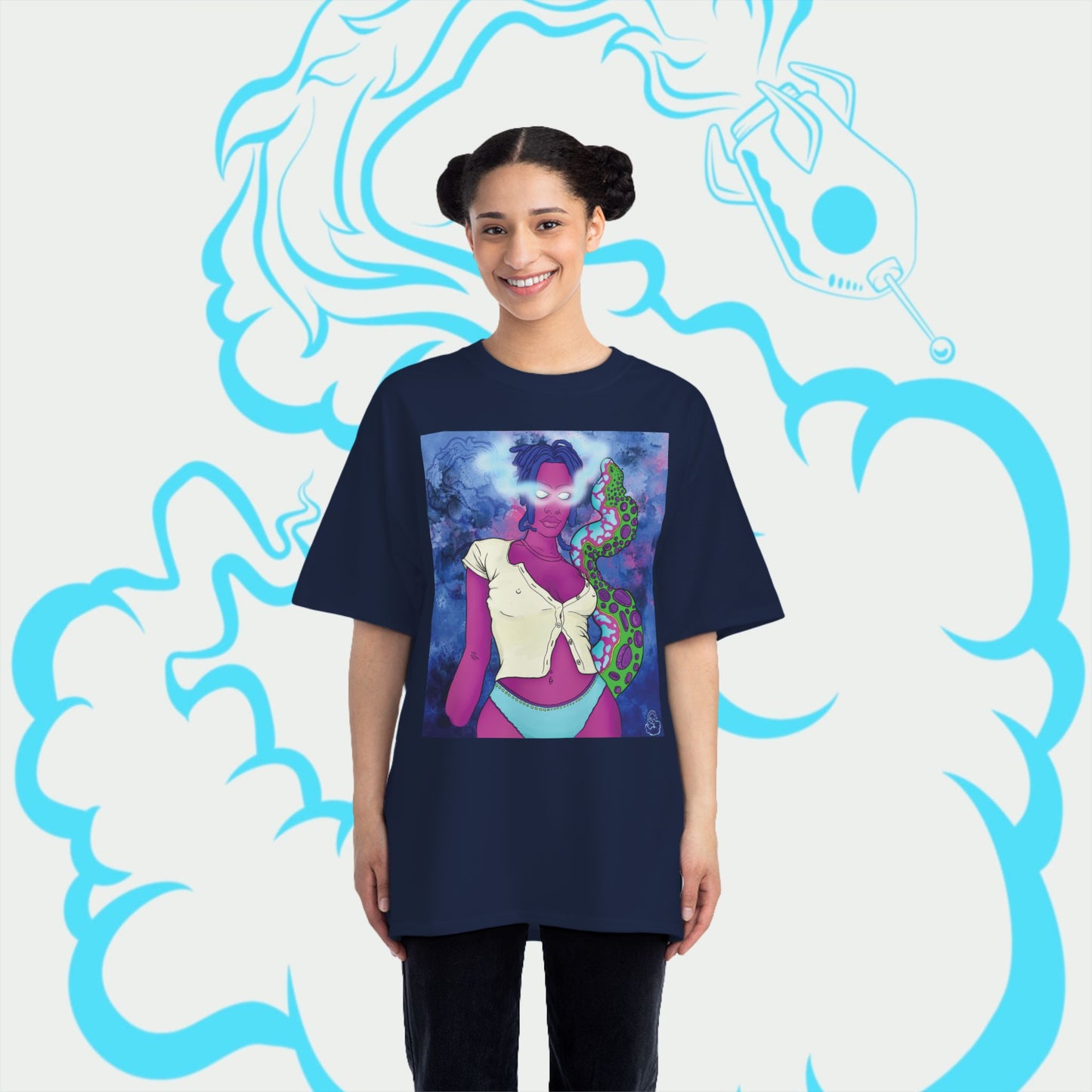 Aqua SquidLady Oversized Tee