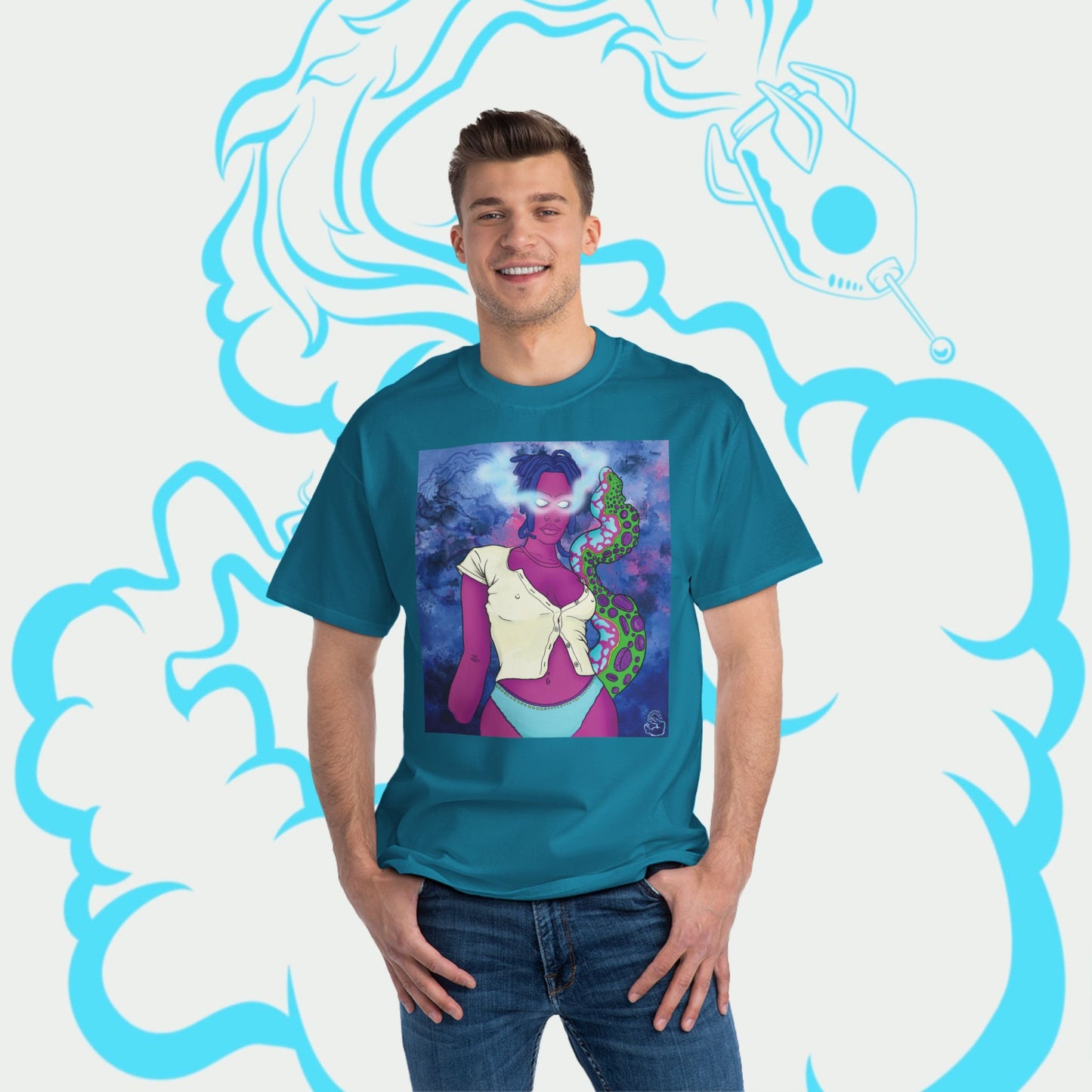 Aqua SquidLady Oversized Tee