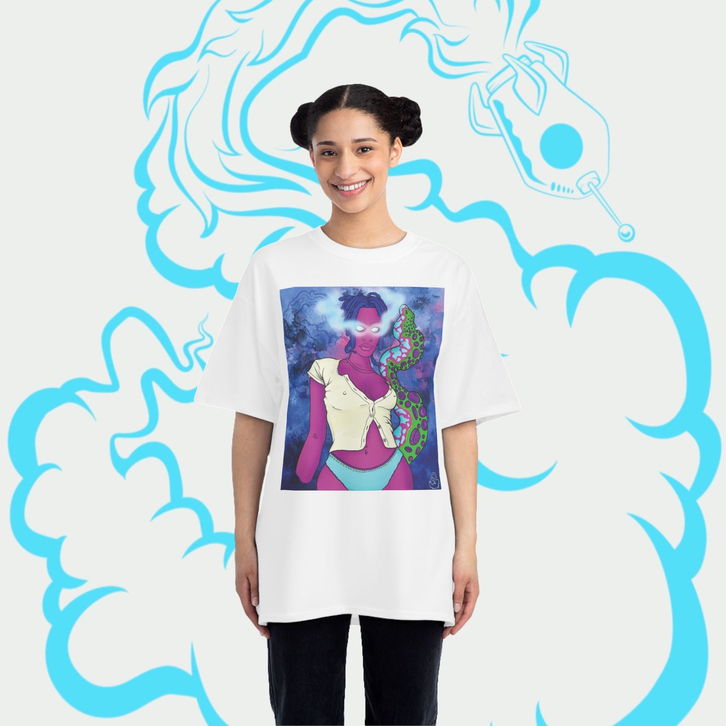 Aqua SquidLady Oversized Tee