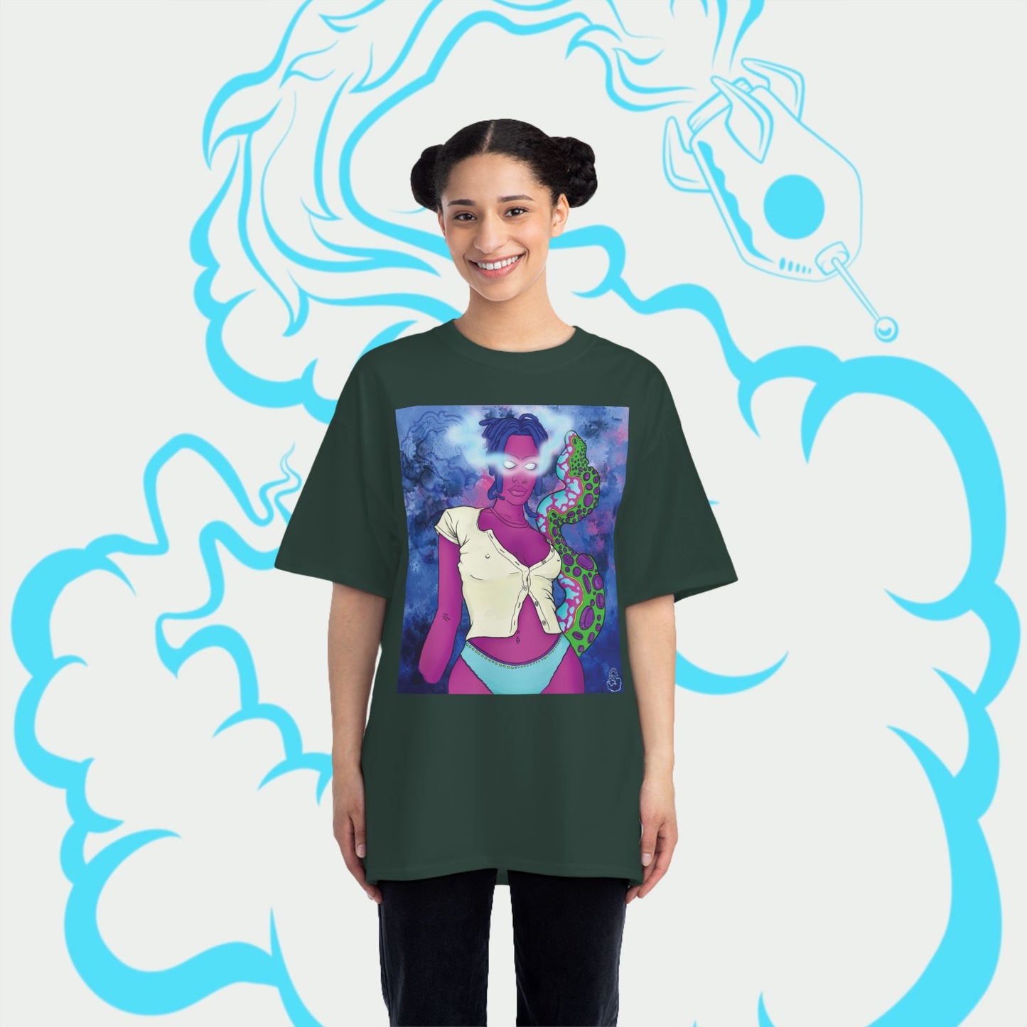 Aqua SquidLady Oversized Tee