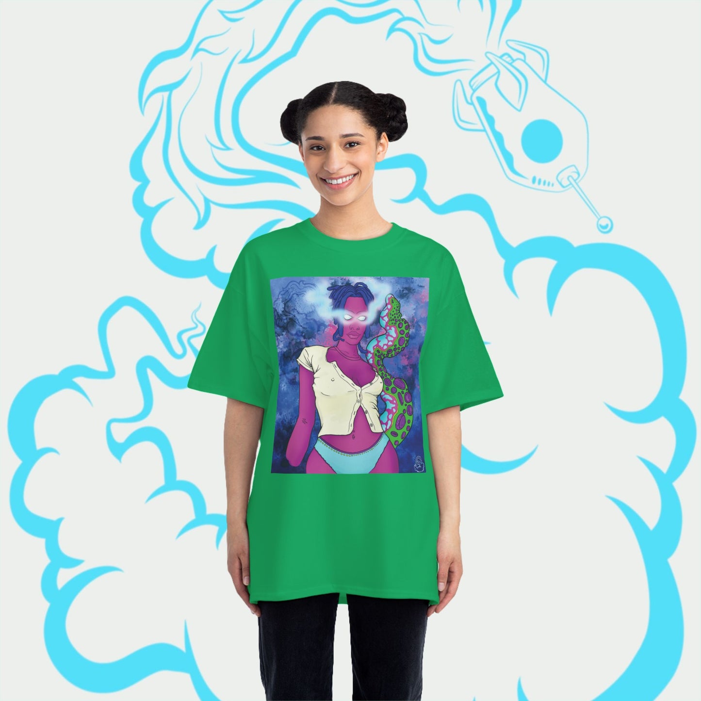 Aqua SquidLady Oversized Tee