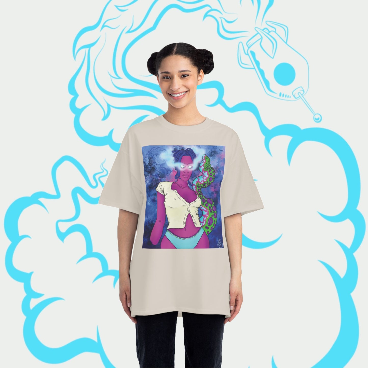 Aqua SquidLady Oversized Tee