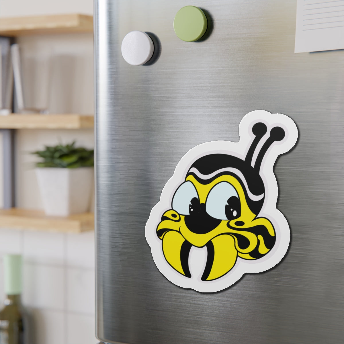 Bee Mascot Logo Die-Cut Magnet